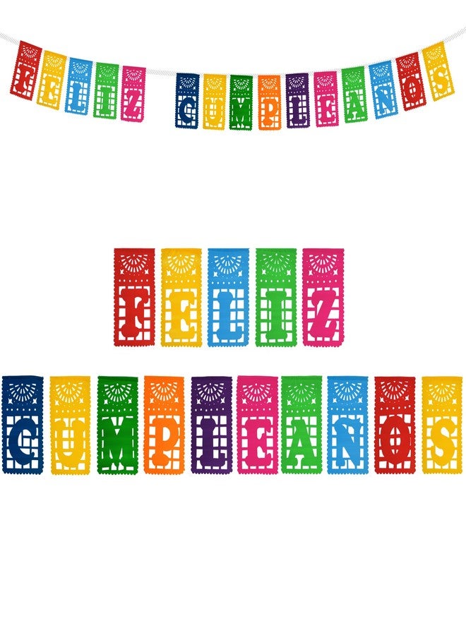 FIESTA WRAPS لافتة Feliz Cumpleanos - لافتة Feliz Cumpleaños - بابيل بيكادو ميكسيكانو بارا فييستا - ديكورات الحفلات ذات طابع العيد - Image 1